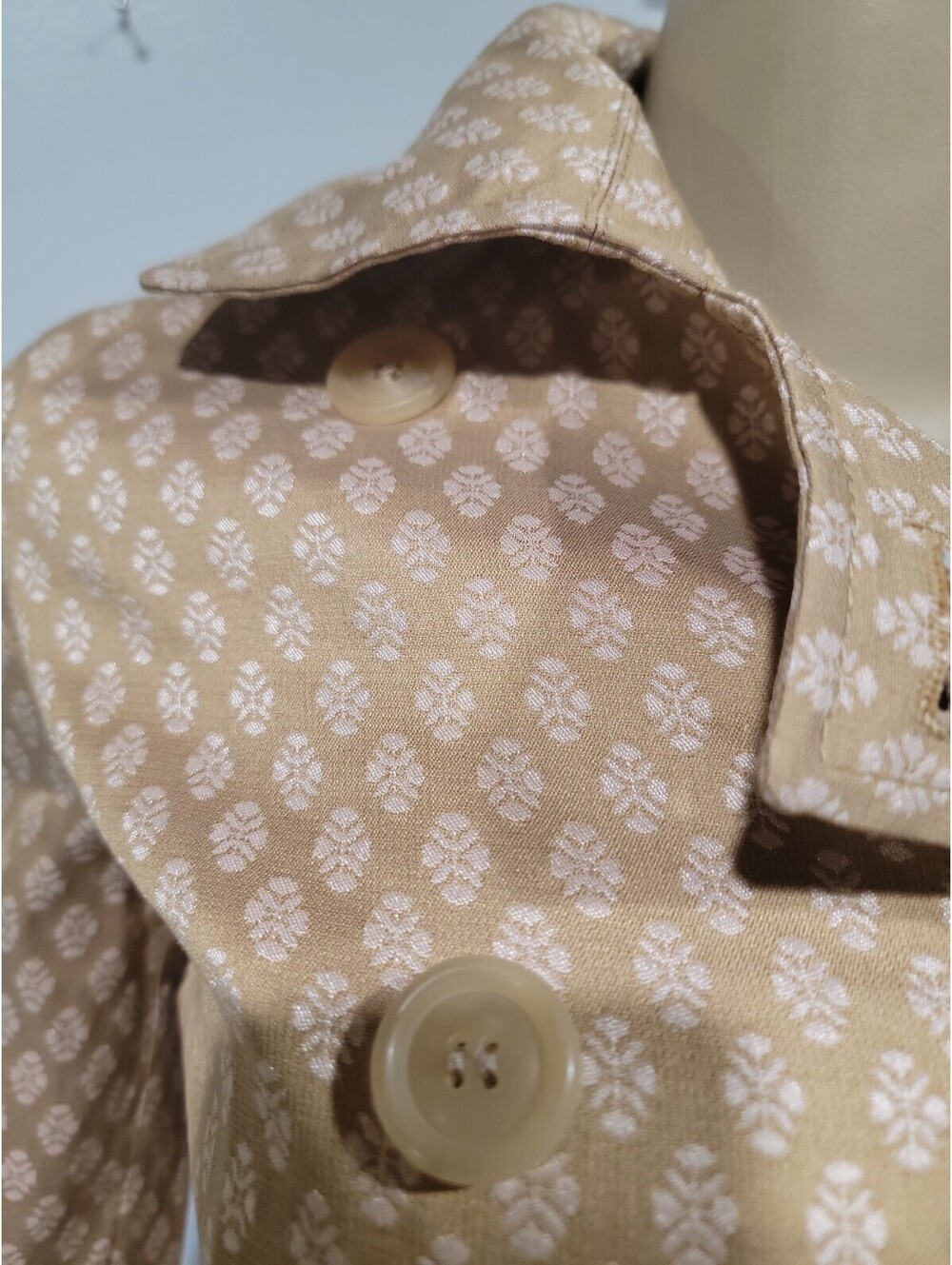 PIAZZA SEMPIONE Jacket Women US 4 IT 40 Beige Floral Belted Made in Italy NEW#CC - Picture 5 of 16